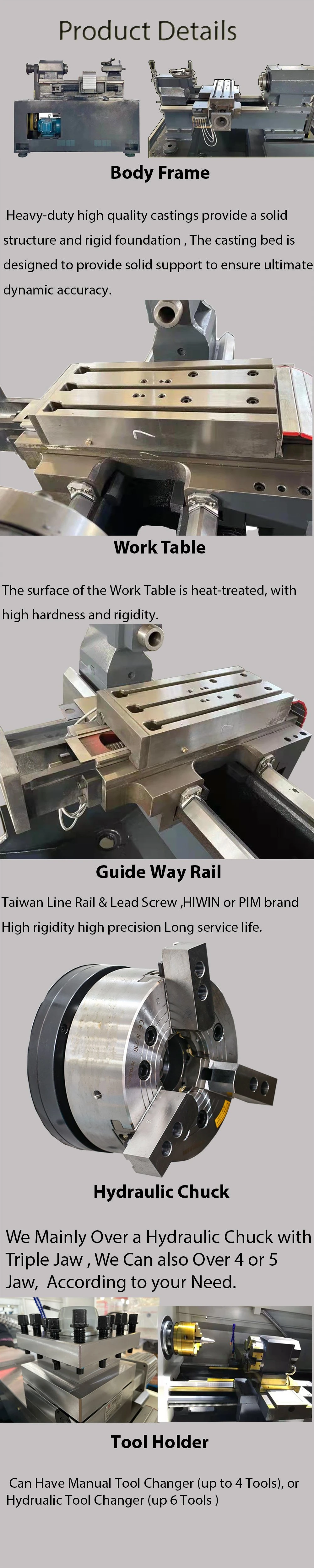 Ck6150 CNC Flat Bed Lathe Machine Slant Lathe